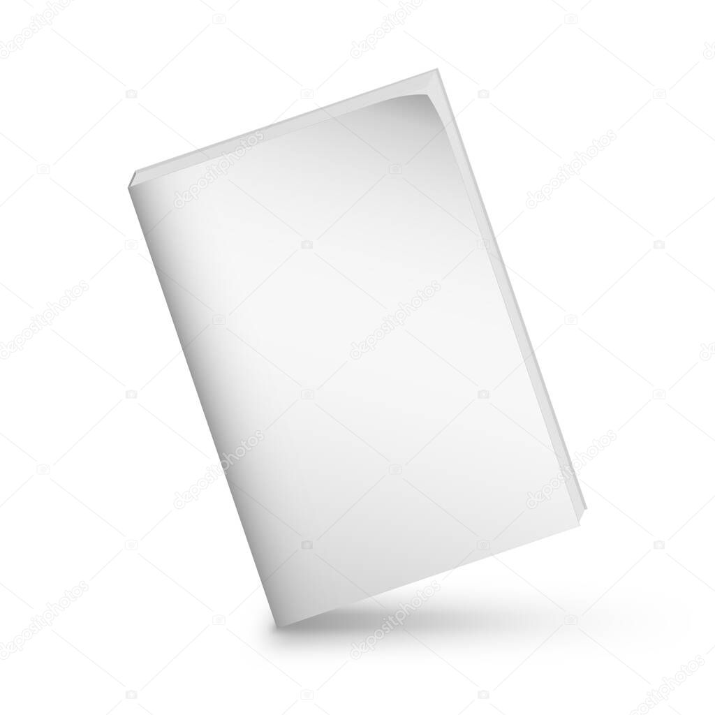 Blank book cover over white background