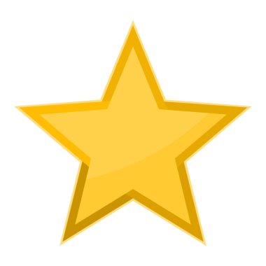 Beyaz arkaplanda izole edilmiş altın yıldız simgesi