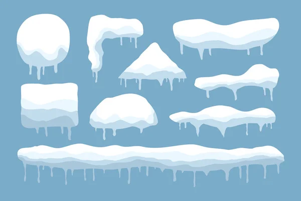 Conjunto Vectorial Gorras Nieve — Archivo Imágenes Vectoriales