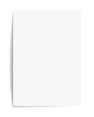 Beyaz arkaplanda gölgesi olan A4 kağıdı