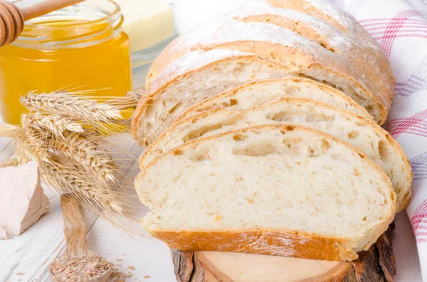 Homemade honey bread with wheat bran