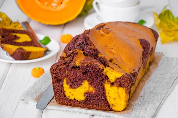 Мармуровий Шоколадний Гарбузовий Торт — стокове фото