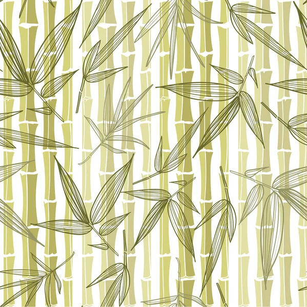 Bamboo Seamless Pattern Fashion Trend Print Leaves Stems Bamboo Tropical — Stock Vector