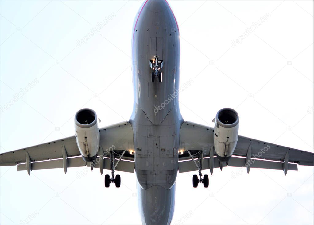 airplane landing gear on background