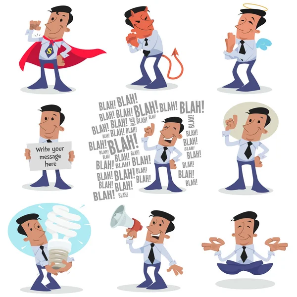 Personaje Corporativo Conjunto Buenas Cosas — Vector de stock