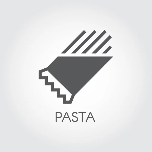 Paket glif simgesi makarna. Grafik sembolü unlu yemek. Geleneksel İtalyan yemeği. Siyah düz etiket spagetti veya makarna. Gıda logosu. Vektör çizim için pişirme ve gastronomi Tema — Stok Vektör