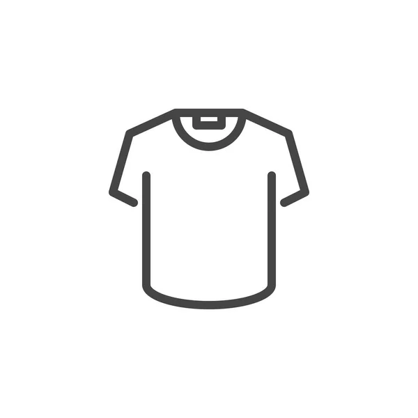 Icône de t-shirt dans la conception de ligne. Bouton ou signe pour boutique en ligne, sites Web ou interfaces d'applications mobiles, matériel promotionnel. Articles de sport, concept de vêtements décontractés logo. Illustration vectorielle isolée — Image vectorielle