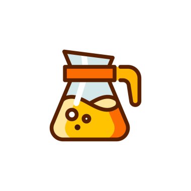 Sürahi limonata simgesi. Serinletici alkolsüz içecek etiket. Barlar, barlar, menüler için içecek etiket. Piktogram renk. Beyaz arka plan üzerinde izole vektör çizim