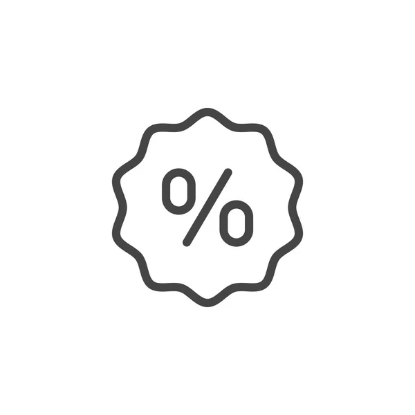 Percent sign in bubble line icon. Discount and promotional offer symbol, account interest rate, financial and calculator sign. Contour pictograph isolated for websites and shops. Vector illustration — Stock Vector