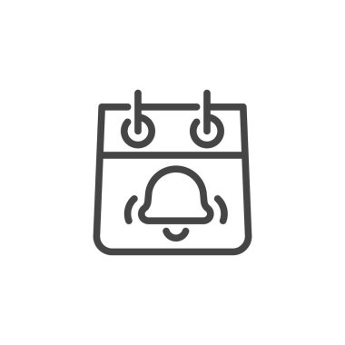 Çan işaretiyle takvim simgesi. Zaman yönetimi ve önemli kavramı hakkında hatırlatma. Ay, gün, randevu zamanlama, olay. Web ve kontur tasarım App için izole simgeler vektör