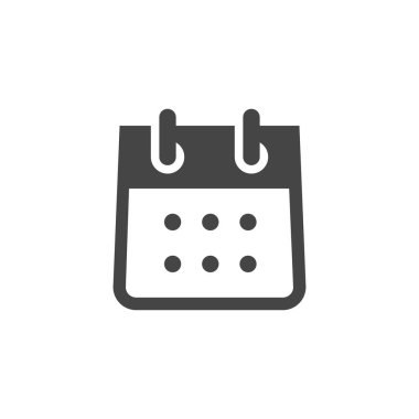 Takvim Simgesi. Boşluk Gözyaşları Siyah Düz Etiket. Yuvarlak Not Defteri Logosu. Zaman Yönetimi Notu. Calender Düğmesi. Web ve Uygulama için Glyph Biçiminde Vektör Resimlendirmesi İzole Edildi