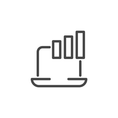 İnternet simgesi olan dizüstü bilgisayar. Bedava kablosuz internet etiketi. Otelde, pansiyonda, motelde, otellerde hizmet sembolü. Vektör illüstrasyonu beyaz arkaplanda izole edildi