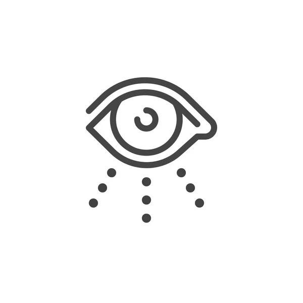 Thin Outline Icon Open Human Eye, Eyeball. Such Line sign as Visual Perception, Eyecare or Oculist and Eyesight. Vector Computer Isolated Pictograms EPS 10 for Web on White Background Editable Stroke — Stock Vector