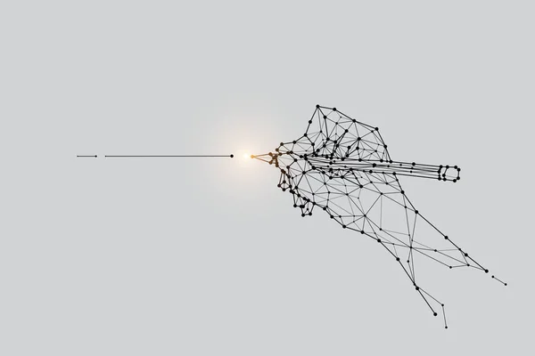 Las partículas, el arte geométrico, la línea y el punto de la línea de dibujo a mano . — Archivo Imágenes Vectoriales