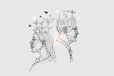 The particles, geometric art, line and dot of engineering vector The particles, geometric art, line and dot of engineering vector