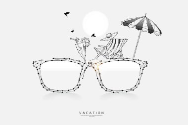 Parçacıklar, geometrik sanat, gözlüklerin çizgileri ve noktaları