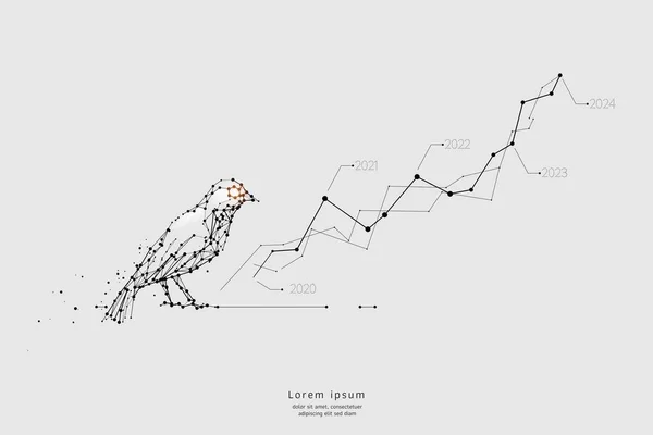 Részecskeművészet Geometria Vonalak Pontok Vektor Grafikus Koncepció Üzleti Növekedés Lökettömeg — Stock Vector