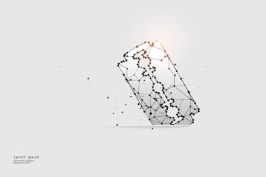 Parçacık sanatı, geometri, çizgiler ve noktalar. Vektör grafik Risk konsepti. Vuruş ağırlığı değiştirilebilir.
