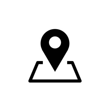 Konum Pin Simgesi siyah ve beyaz UI UX illüstrasyonu