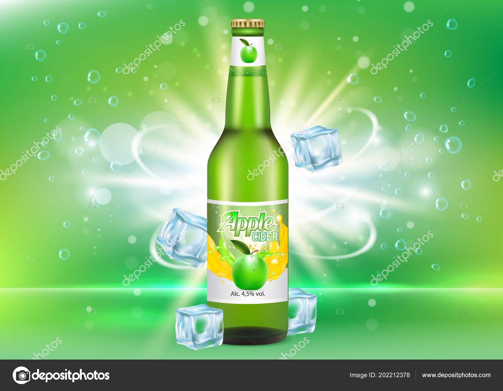 Download Apple Cider Bottle Package Vector Realistic Mockup Vector Image By C Siberianart Vector Stock 202212378