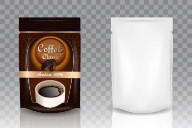 Hazır kahve paketleme vektör gerçekçi mockup