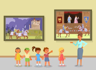 Sanat Müzesi gezi vektör çizim