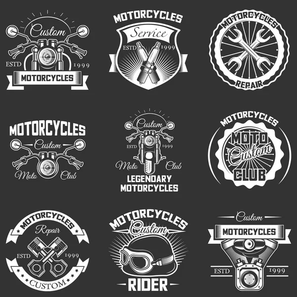 Vector conjunto de etiquetas de servicio de motocicleta vintage — Vector de stock