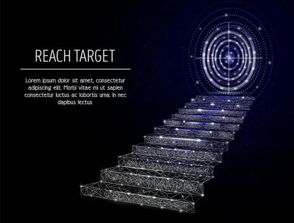 Reach target vector geometric polygonal art background — Stock Vector