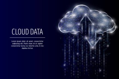 Bulut depolama vektör poligonal sanat tarzı çizim