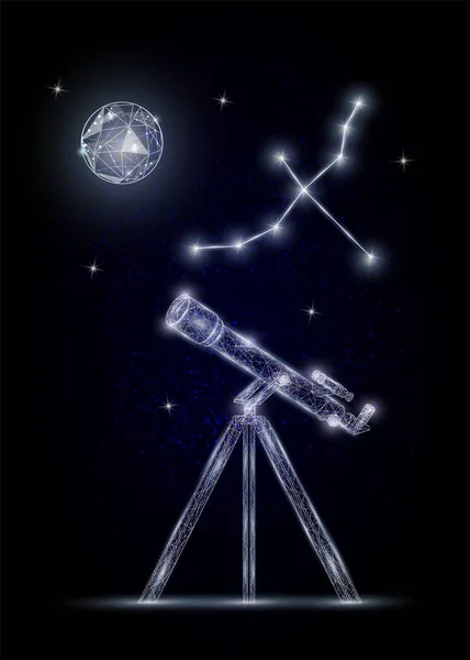 Astronomie Wissenschaft Vektor polygonale Kunst Stil Illustration — Stockvektor
