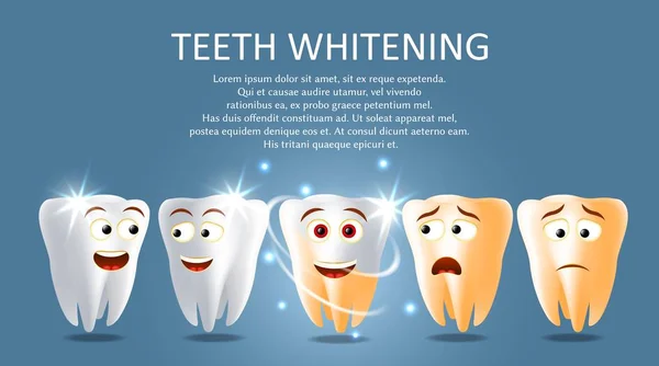 Teeth whitening vector poster or banner template — Stock Vector