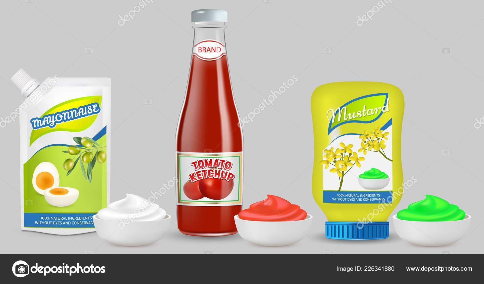 Download Vector Set Of Mayonnaise Ketchup And Mustard Sauces Stock Vector Royalty Free Vector Image By C Siberianart 226341880