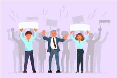 Seçim kampanyası ve ajitasyon düz illüstrasyon vektör