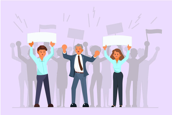 Избирательная кампания и агитационная векторная плоская иллюстрация
