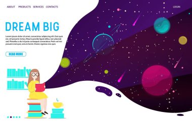 Rüya büyük açılış sayfası Web sitesi vektör şablonu