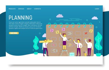 Sayfa web sitesi vektör şablonu açılış programı planlama