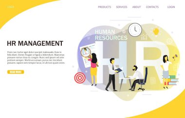 İnsan kaynakları yönetimi açılış sayfası Web sitesi vektör şablonu