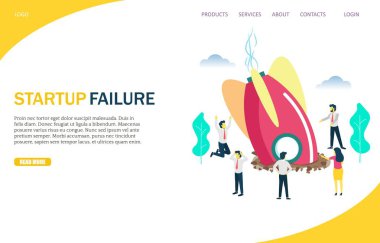 Başlatma hatası vektör Web sitesi açılış sayfası tasarım şablonu