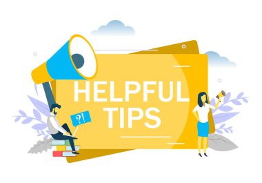 Helpful tips concept vector flat style design illustration clipart