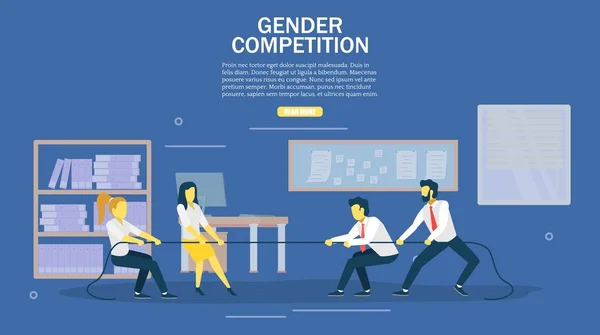 Modello di design banner web vettoriale per competizione di genere — Vettoriale Stock