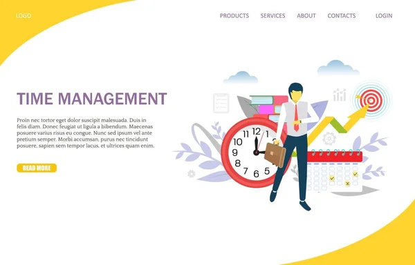 Beheer vector website landing pagina ontwerpsjabloon — Stockvector