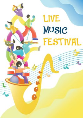 Live music festival vector poster design template clipart