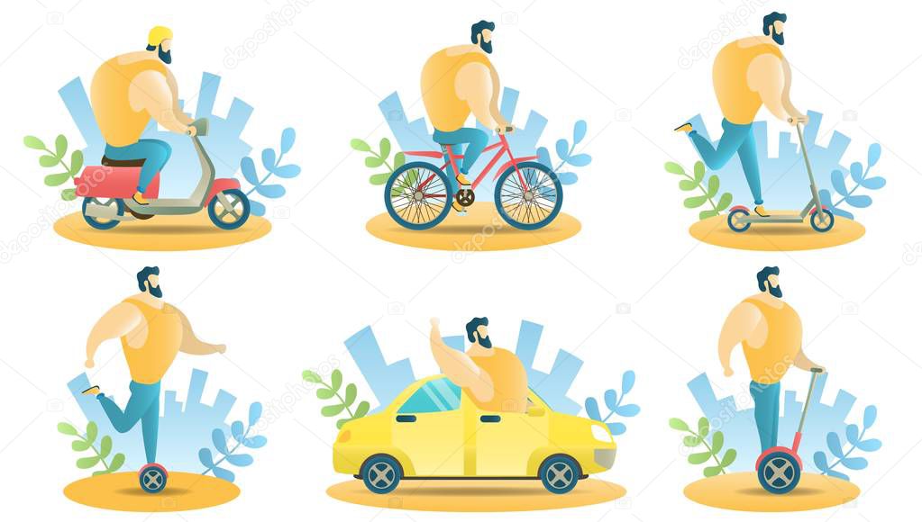 City transport for rent vector isolated illustration