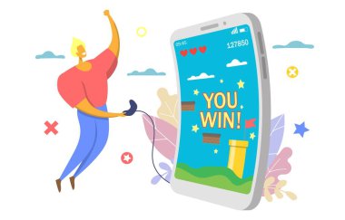 Mobil oyun vektör poster afiş tasarım şablonu