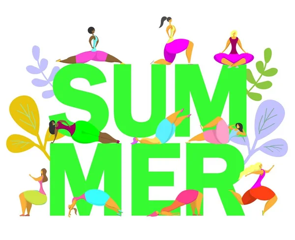 Modèle de conception de bannière d'affiche vectorielle de fitness d'été — Image vectorielle