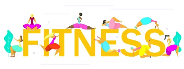 Fitness time vector poster banner design template — Stock Vector