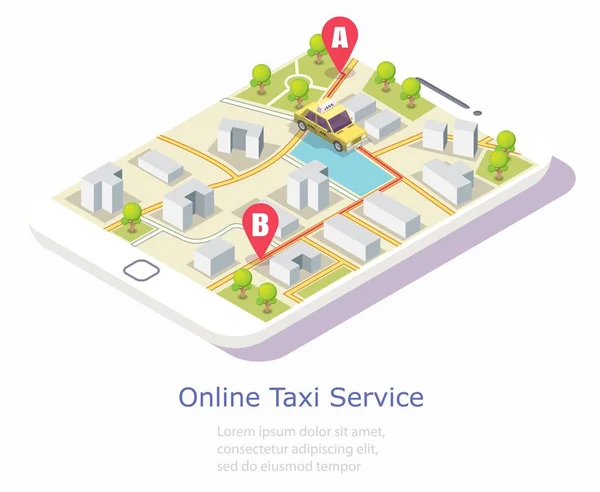 Servicio de taxi en línea vector web banner plantilla — Vector de stock