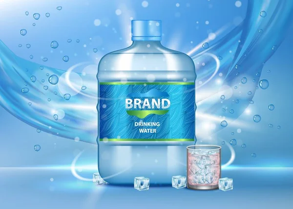 Czysta woda do picia reklama wektor realistyczne ilustracji — Wektor stockowy