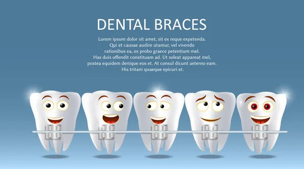 Dental braces concept vector poster banner template — Stock Vector