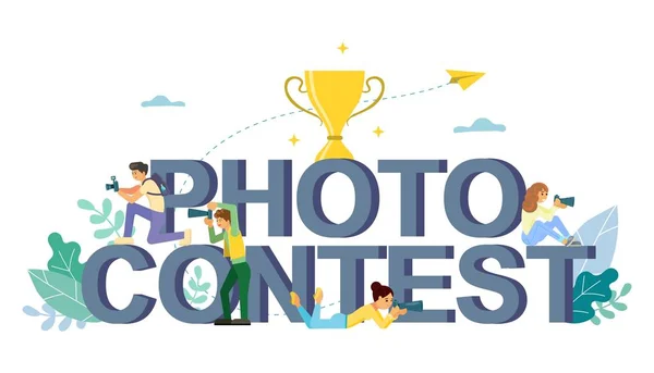 Concurso de fotografía vector plano estilo diseño ilustración — Archivo Imágenes Vectoriales